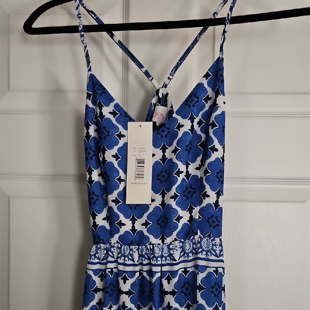 Blue and White Floral Dress